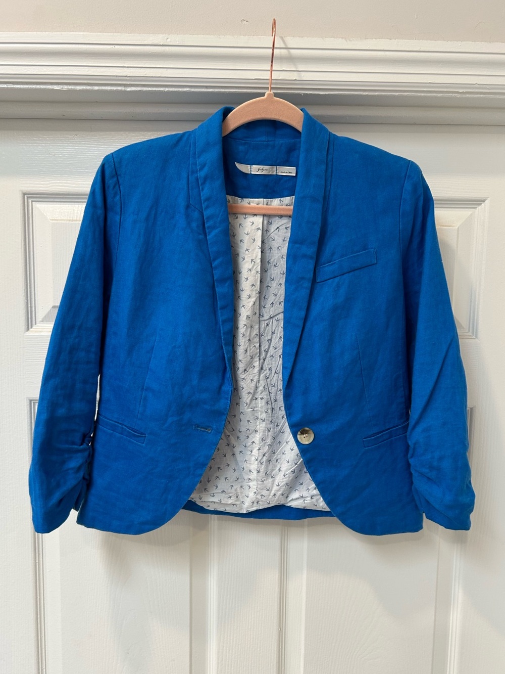 Gibson Blue Linen Women’s Blazer Size Medium